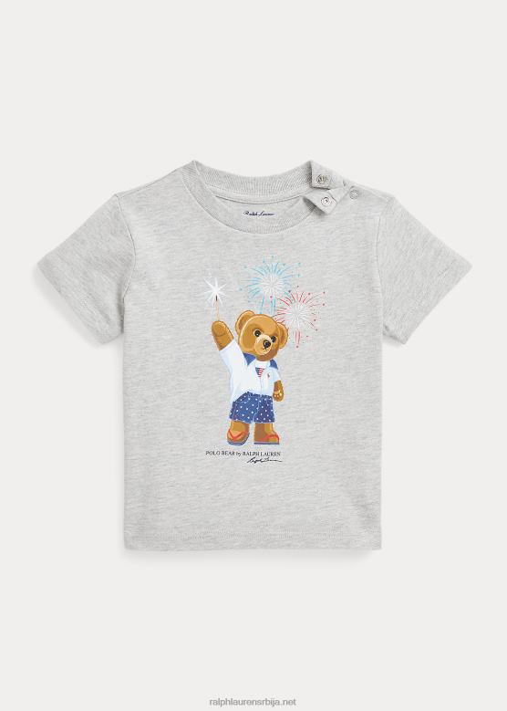 беба Ralph Lauren мајица од памучног дреса поло медведа V2V447876 и преко вријеска