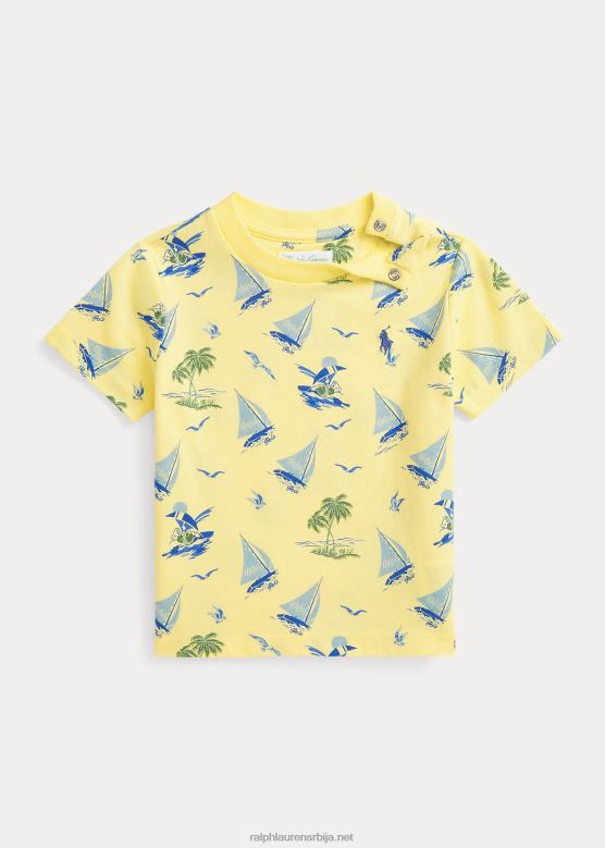 беба Ralph Lauren мајица од памучног дреса поло медведа V2V447877 бристол иеллов