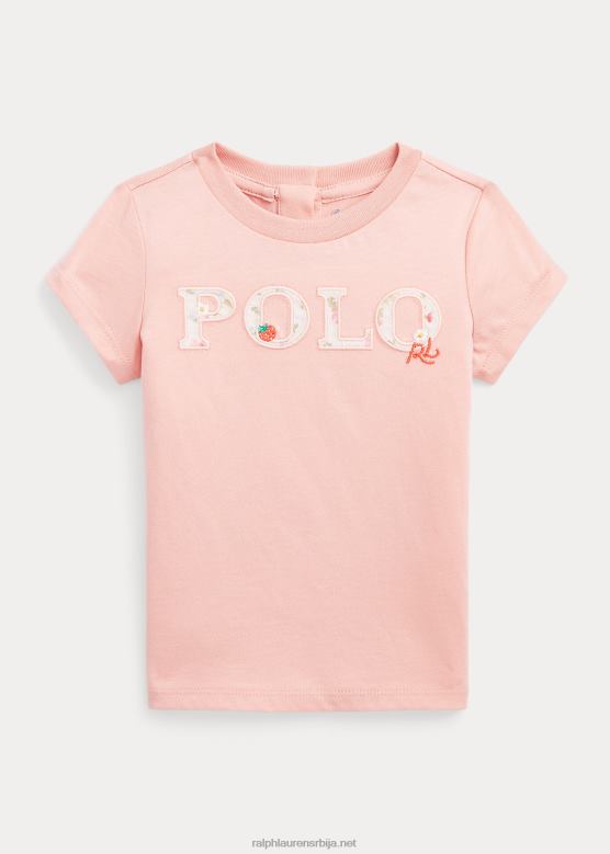беба Ralph Lauren Мајица од памучног дреса са цветним логотипом V2V447883 адирондацк росе