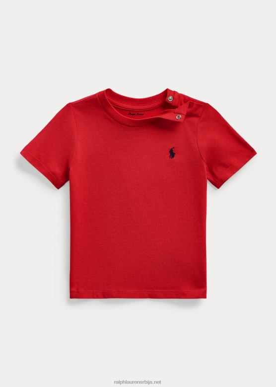 беба Ralph Lauren мајица с округлим изрезом од памучног дреса V2V447886 рл 2000 ред