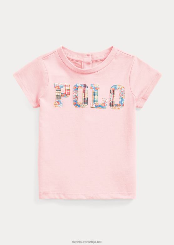 беба Ralph Lauren мајица од памучног дреса са логотипом V2V448261 наговештај розе