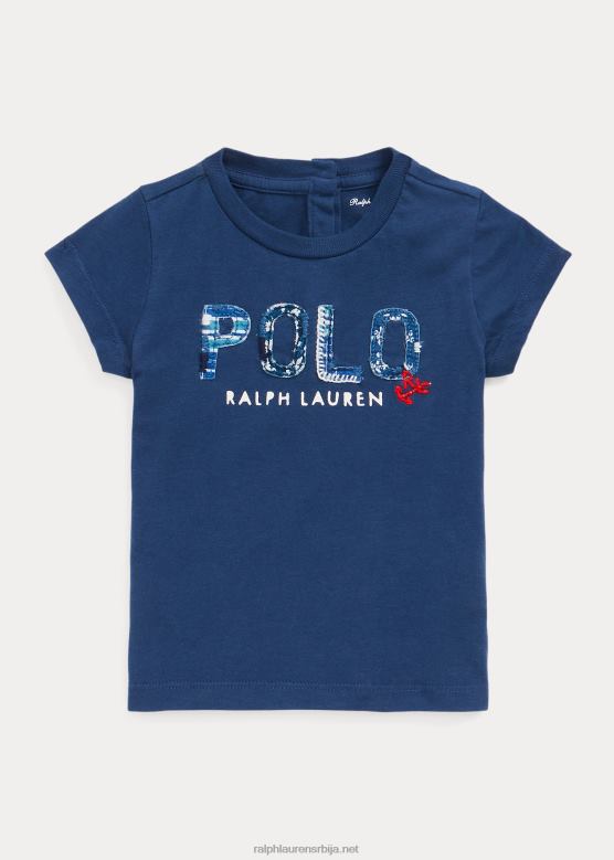беба Ralph Lauren мајица од памучног дреса са логотипом V2V448263 рустикална морнарица