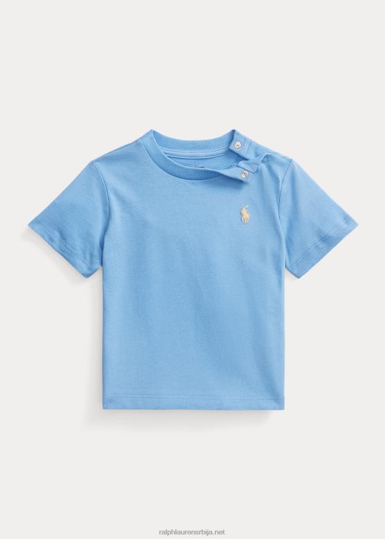 беба Ralph Lauren мајица с округлим изрезом од памучног дреса V2V448264 лучко острво плаво