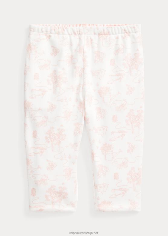 беба Ralph Lauren реверзибилне памучне интерлоцк панталоне V2V447972 розе гингхам / баштенски тоалет