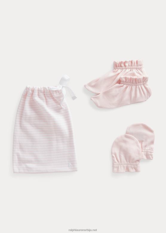 беба Ralph Lauren 3-делни поклон сет од органског памука V2V4410045 нежно розе