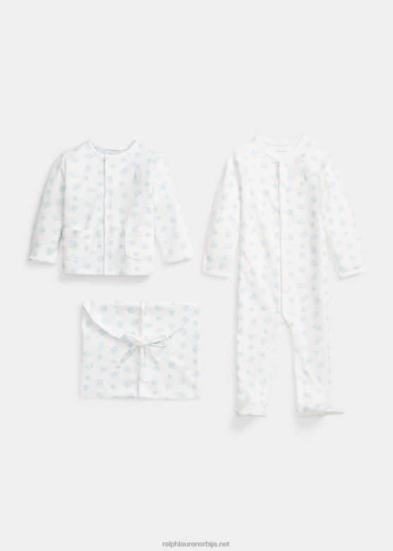 беба Ralph Lauren памучни поклон сет од 3 комада V2V447824 берил плава мулти