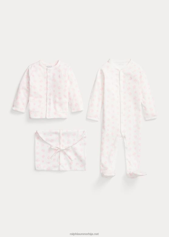 беба Ralph Lauren органски памук 3-делни сет V2V447825 нежно розе мулти