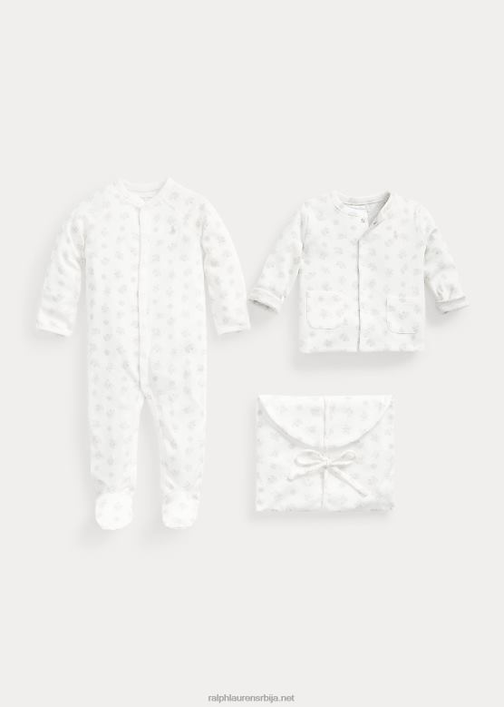 беба Ralph Lauren памучни поклон сет од 3 комада V2V447834 кварцни хеатхер мулти