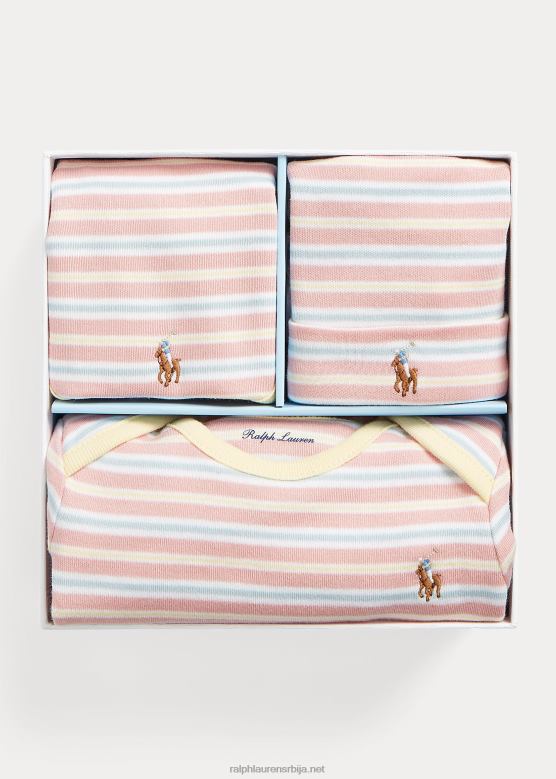 беба Ralph Lauren пругасти памучни 4-делни поклон сет V2V447830 адирондацк росе мулти