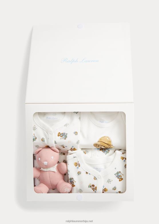 беба Ralph Lauren поло медвед памучни поклон сет од 5 делова V2V447822 девојка баштенски медвед