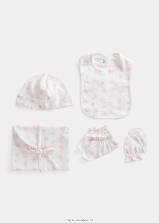 беба Ralph Lauren органски памук 5-делни поклон сет V2V448217 розе мулти