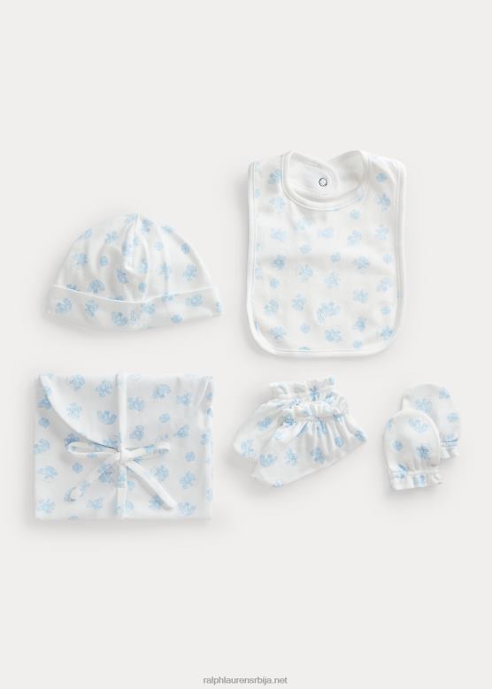беба Ralph Lauren органски памук 5-делни поклон сет V2V448218 плави мулти