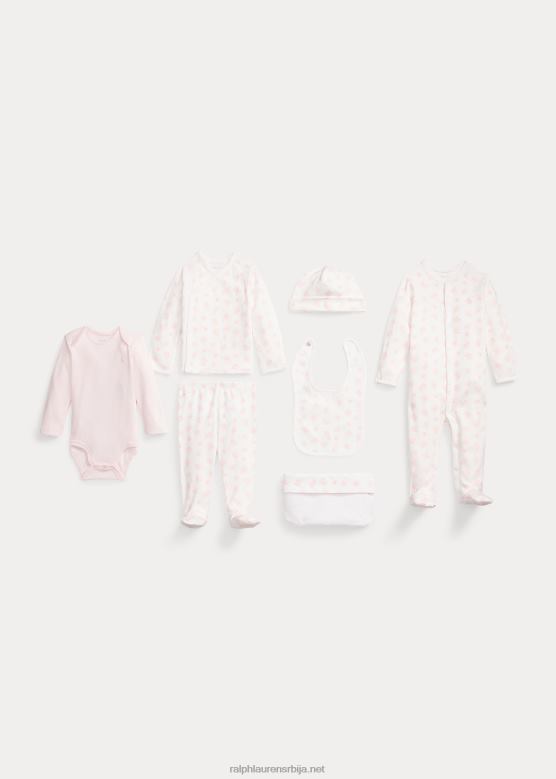 беба Ralph Lauren органски памук поклон сет од 7 делова V2V447818 нежно розе мулти