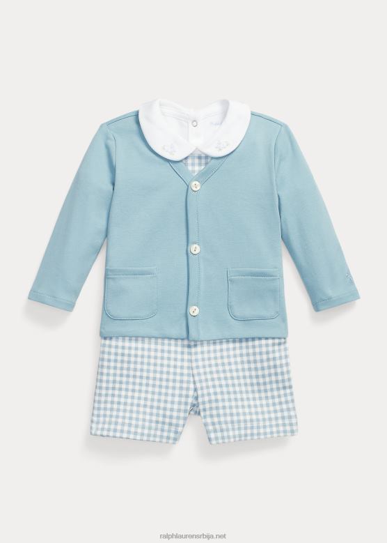 беба Ralph Lauren боди кардиган и комплет V2V447770 блуе гингхам