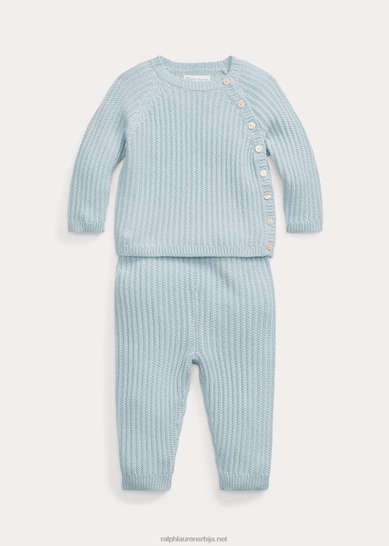 беба Ralph Lauren памучни џемпер и панталоне V2V447785 алпско плаво