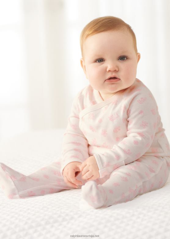 беба Ralph Lauren Комплет од органског памука и панталона са медвеђим принтом V2V447794 розе мулти