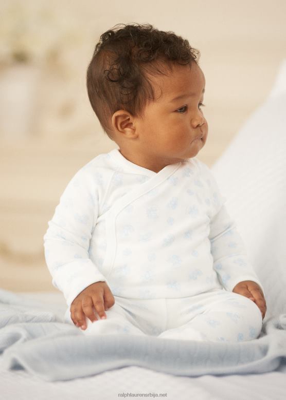 беба Ralph Lauren памучни горњи део и панталоне са медвеђим принтом V2V447796 плави мулти