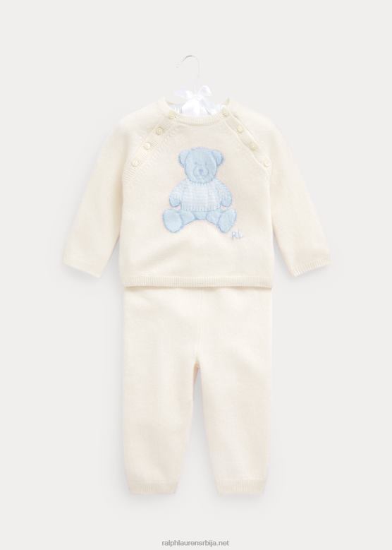 беба Ralph Lauren џемпер и панталоне од кашмира V2V447800 светло плава