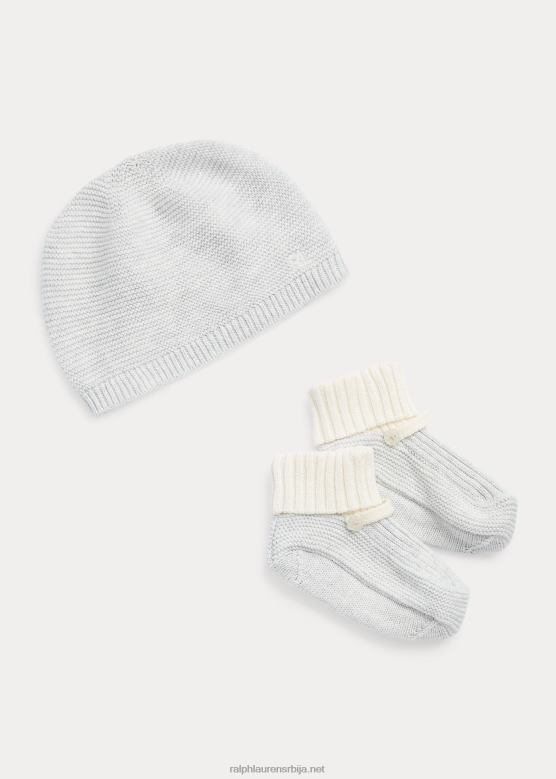 беба Ralph Lauren сет шешира и чизама од органског памука V2V448042 кварцни хеатхер/клуб