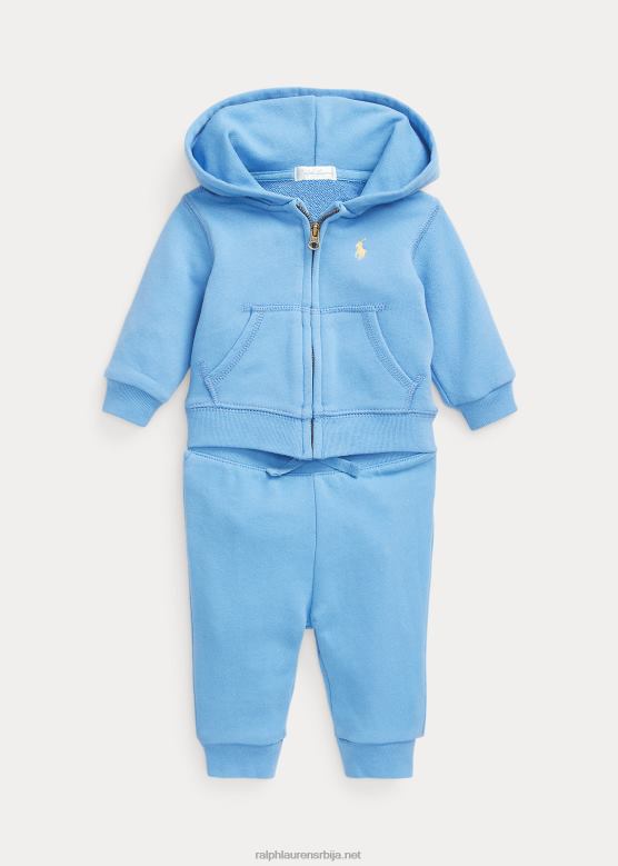 беба Ralph Lauren Фротир дуксерице и панталоне са пуним патентним затварачем V2V448195 лучко острво плаво
