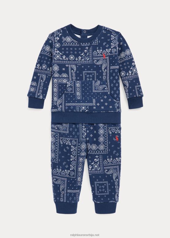 беба Ralph Lauren дуксерица и панталоне од флиса бандана V2V448199 бандана принт