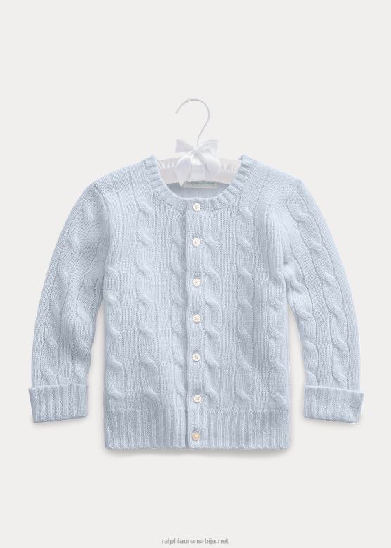 беба Ralph Lauren плетени кашмир кардиган V2V448003 бисерно плава
