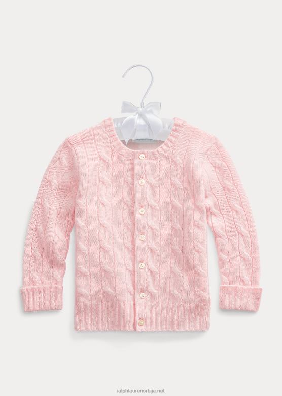 беба Ralph Lauren плетени кашмир кардиган V2V448004 јутарње розе