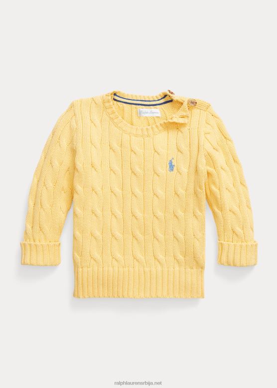 беба Ralph Lauren памучни џемпер од кабловске везе V2V448314 кукурузно жуто