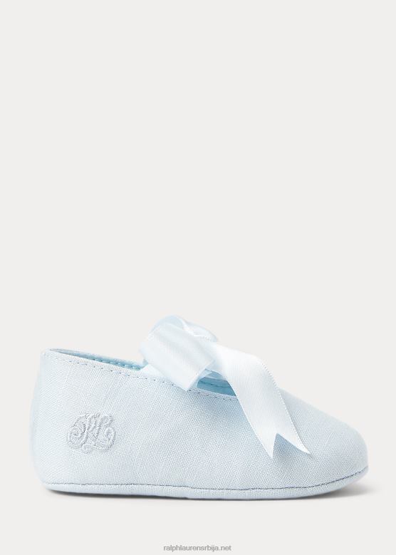 беба Ralph Lauren брилеи памук Мери Џејн папуче V2V448131 плаво платно