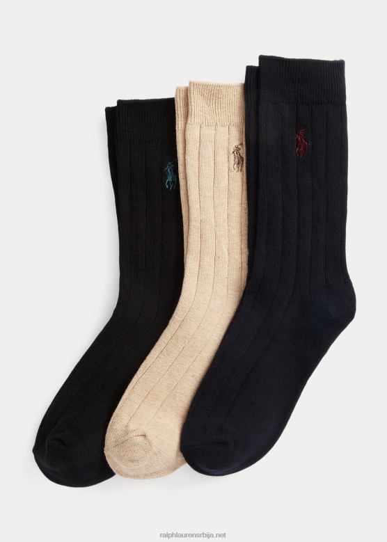 клинци Ralph Lauren ребраста чарапа од мешавине памука 3 ком V2V446262 морнарица