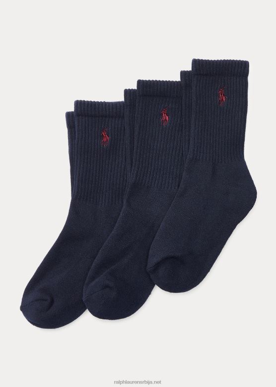 клинци Ralph Lauren мекане чарапе за посаду 3 ком V2V446332 морнарица