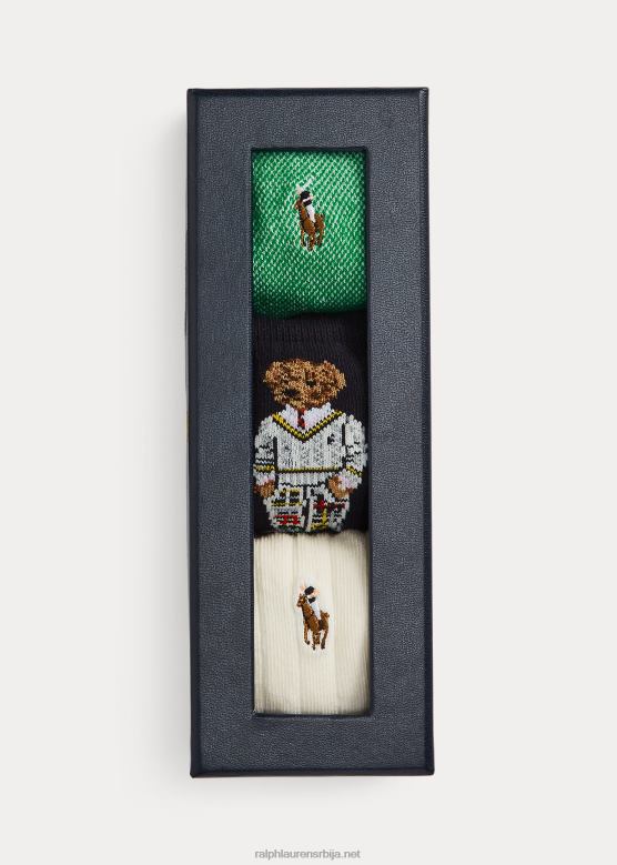 клинци Ralph Lauren поло беар црев соцк 3-пакет поклон сет V2V449804 сортирано