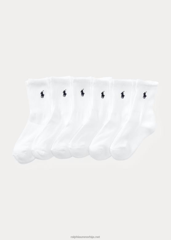 клинци Ralph Lauren класичне чарапе за посаду 6 ком V2V445966 бео