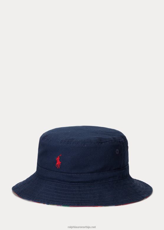 клинци Ralph Lauren реверзибилни памучни шешир V2V445850 црвено/плаво мулти