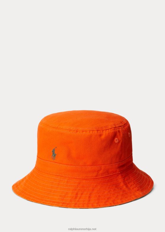 клинци Ralph Lauren реверзибилни памучни шешир V2V446670 једрилица наранџаста/камо мулти