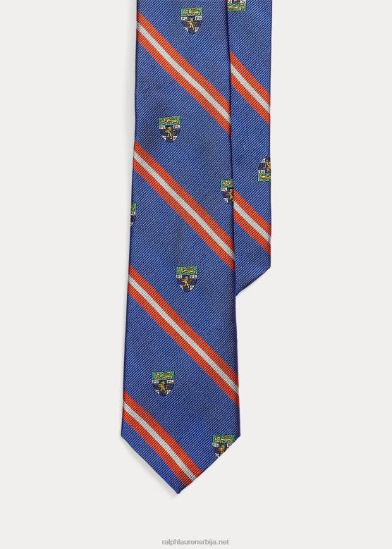 клинци Ralph Lauren свилена репа клуб кравата V2V446192 краљевски