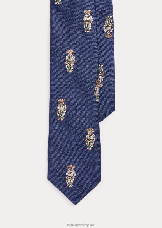 клинци Ralph Lauren свилена реп кравата поло медведа V2V446196 морнарица