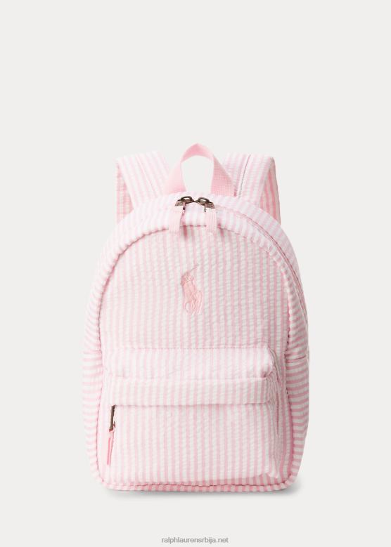 клинци Ralph Lauren велики пони сеерсуцкер мини ранац V2V447129 бела/кармел розе