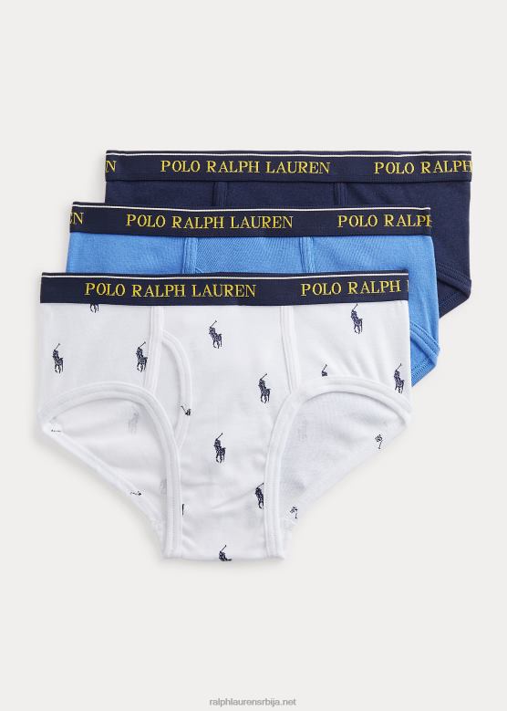 клинци Ralph Lauren ребрасти памучни гаћица од 3 ком V2V446413 бела/крстарска морнарица аопп