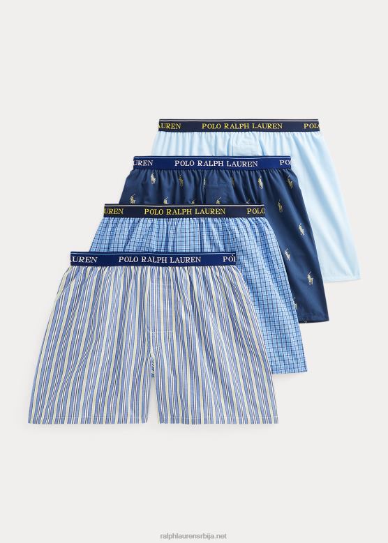 клинци Ralph Lauren ткани памучни боксер 4 ком V2V446411 рустикални морнарички кампус жута