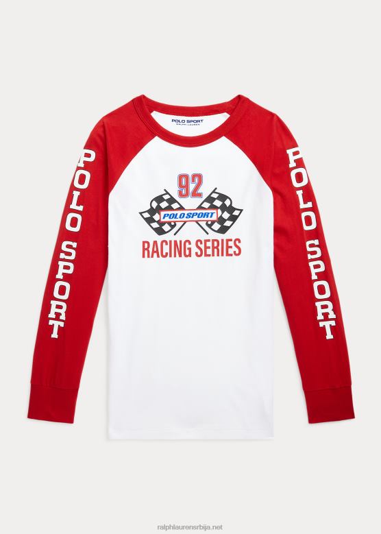 клинци Ralph Lauren памучна мајица дугих рукава са графиком V2V446152 рл2000 црвени мулти