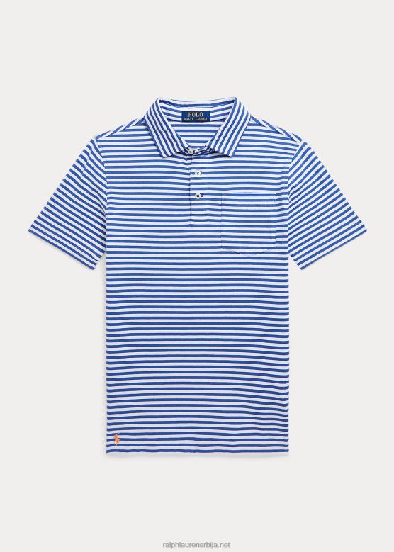 клинци Ralph Lauren пругаста поло мајица од памучног дреса V2V446083 краљевска морнарица/бела