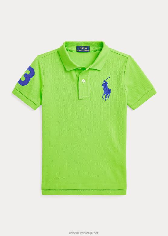 клинци Ralph Lauren биг пони памучна мрежаста поло мајица V2V446487 галаксија зелена