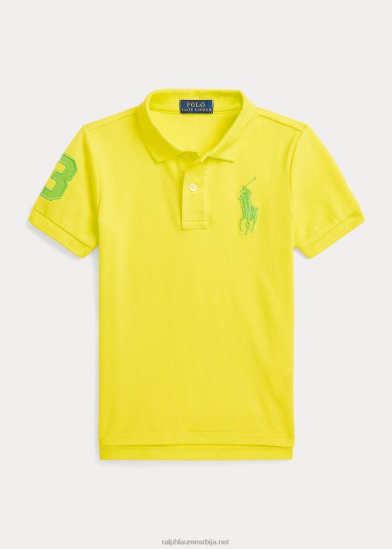 клинци Ralph Lauren биг пони памучна мрежаста поло мајица V2V446489 ласер жута
