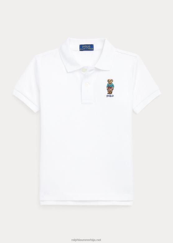 клинци Ralph Lauren поло беар памучна мрежаста поло мајица V2V446500 бео