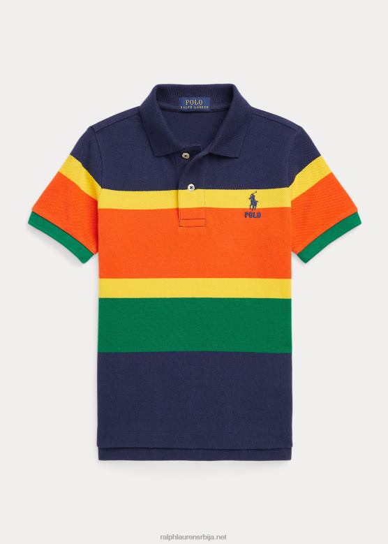 клинци Ralph Lauren пругаста памучна мрежаста поло мајица V2V446505 тамни кобалт мулти