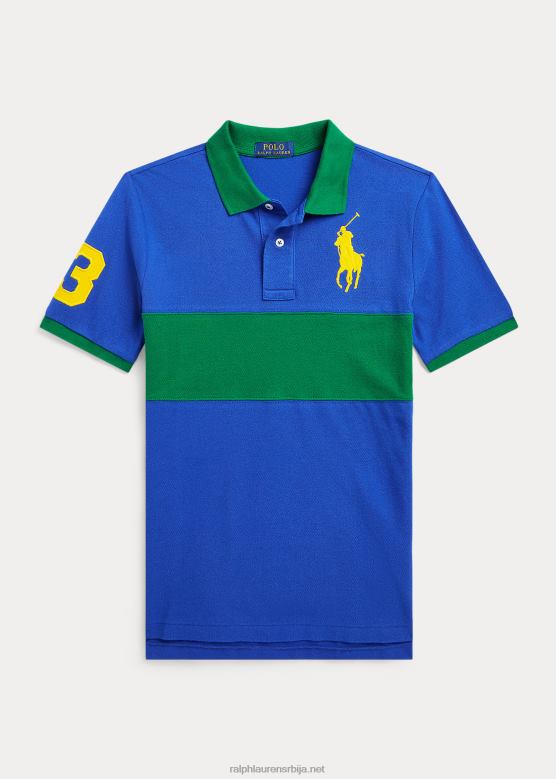 клинци Ralph Lauren биг пони памучна мрежаста поло мајица V2V446602 сафир звезда/зелена