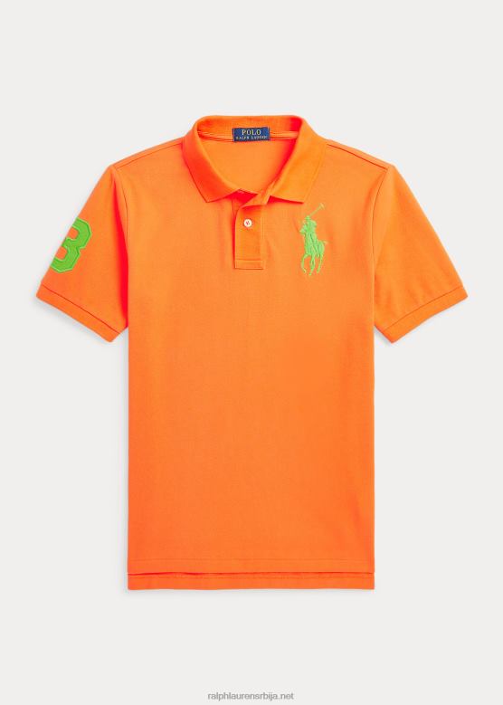 клинци Ralph Lauren Поло мајица класичног облика великог понија V2V446625 ресорт наранџаста