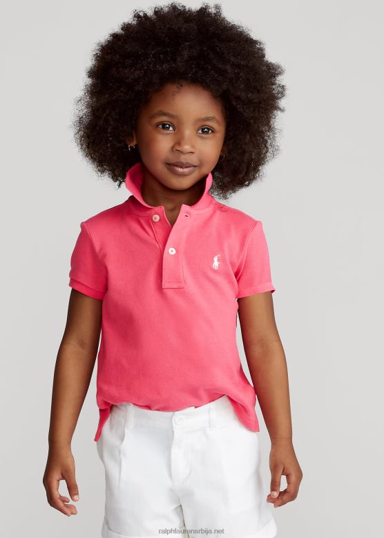 клинци Ralph Lauren памучна мрежаста поло мајица V2V446742 хот пинк