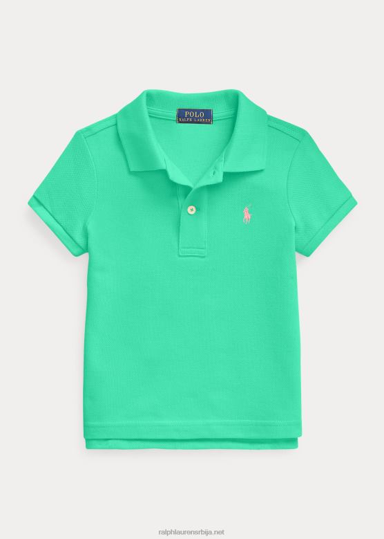 клинци Ralph Lauren памучна мрежаста поло мајица V2V446747 залазак сунца зелен